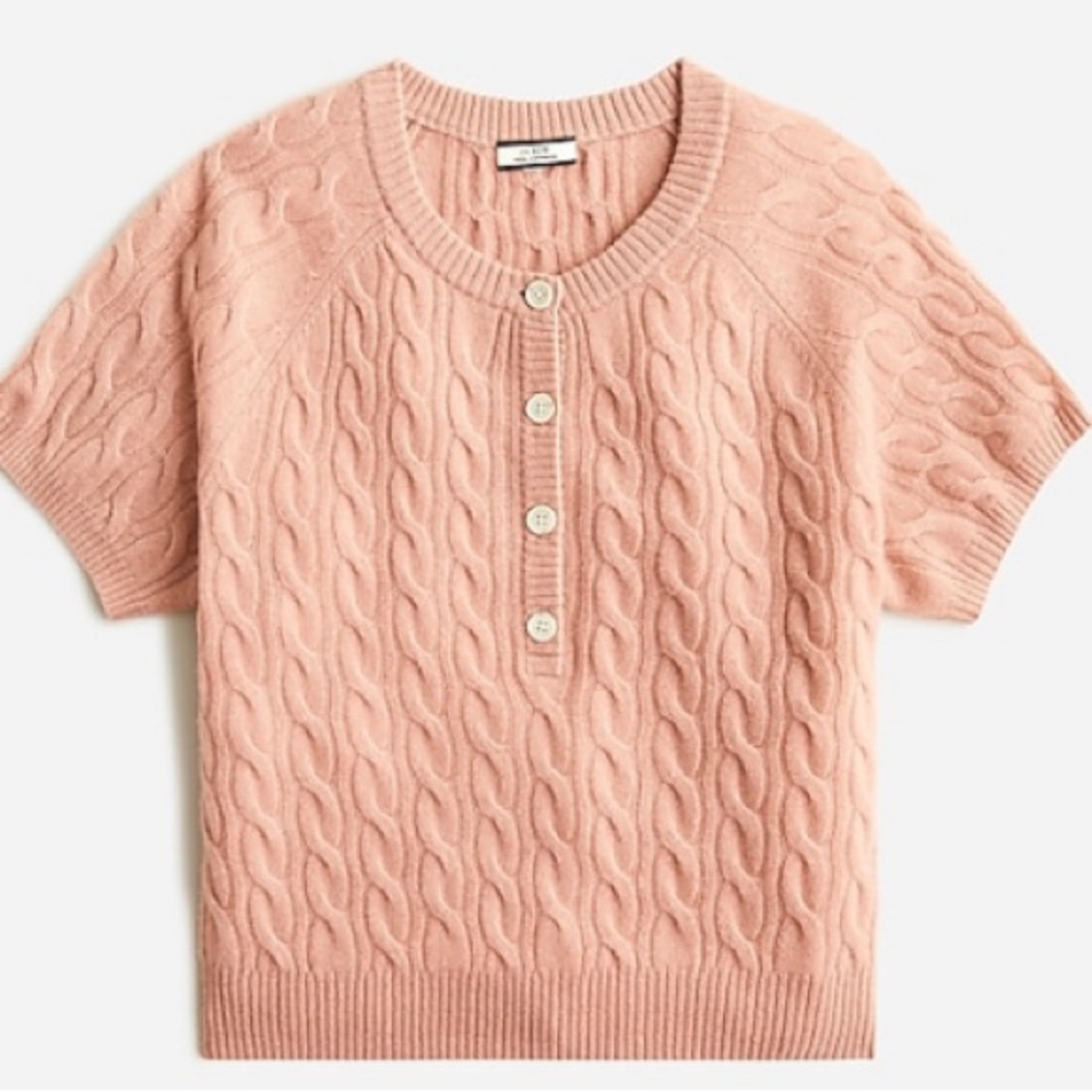 J Crew Cashmere Cable-Knit Henley